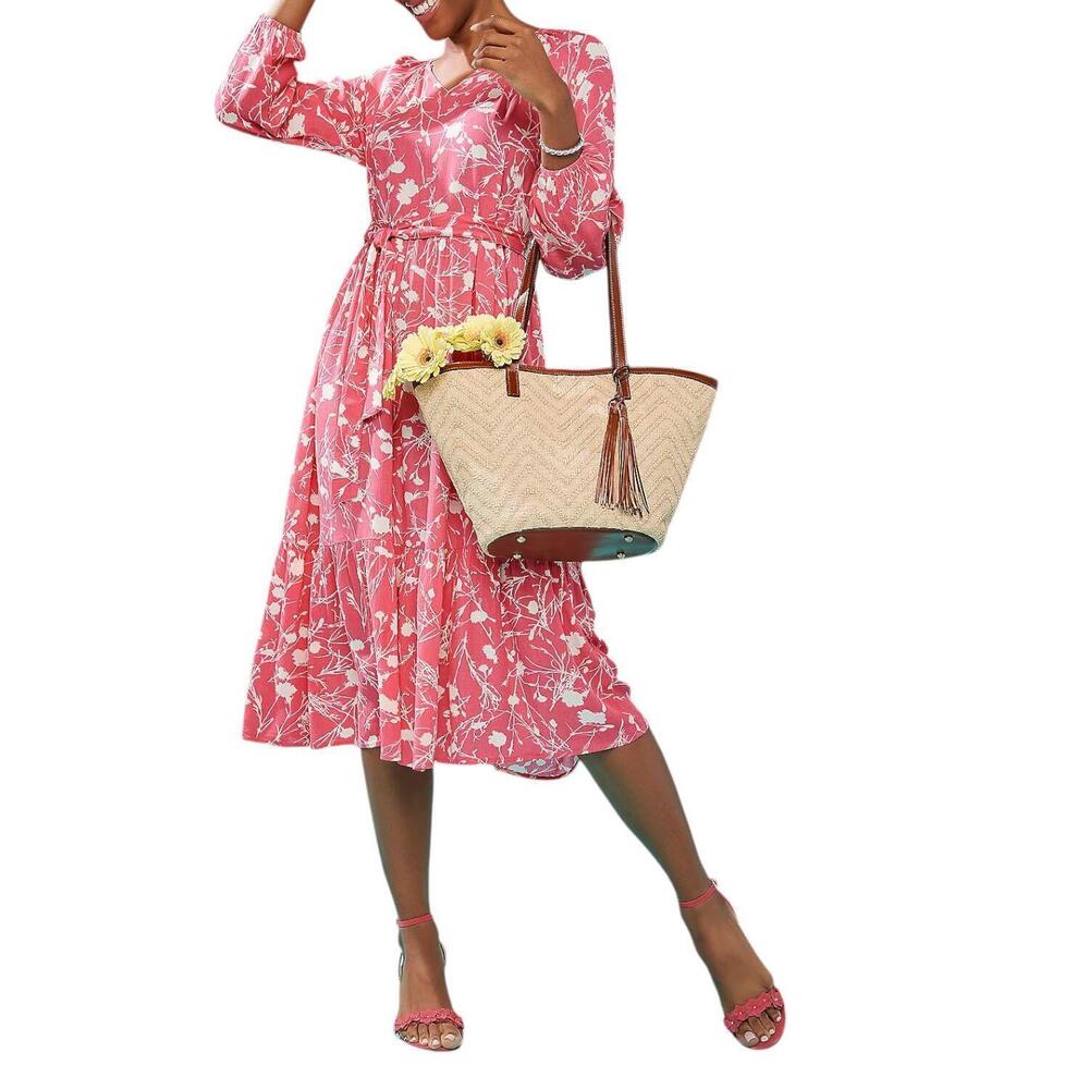 Encore by Idina Menzel Women's Romantic Tiers Dress Poppy - Regular